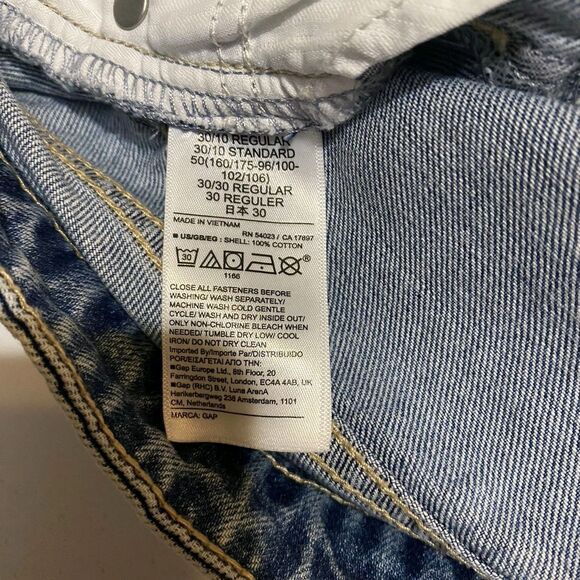 Gap Denim Jean Shorts Womens Size 30 10R Two Tone Festival Sky High Rise Raw Hem - Picture 8 of 10